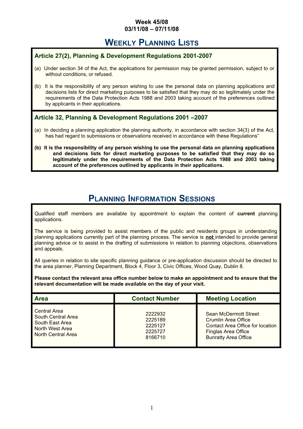 Article 27(2), Planning & Development Regulations 2001-2007
