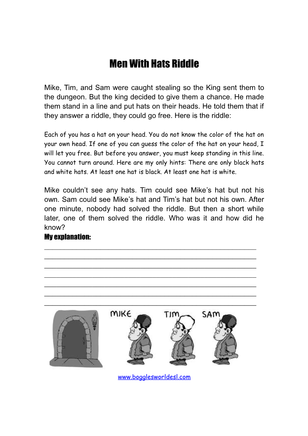 Men With Hats Riddle Story