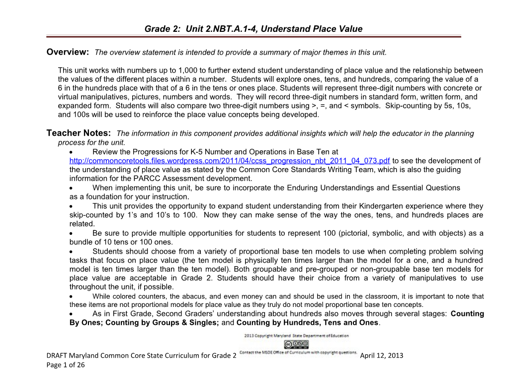 Grade 2: Understand Place Value