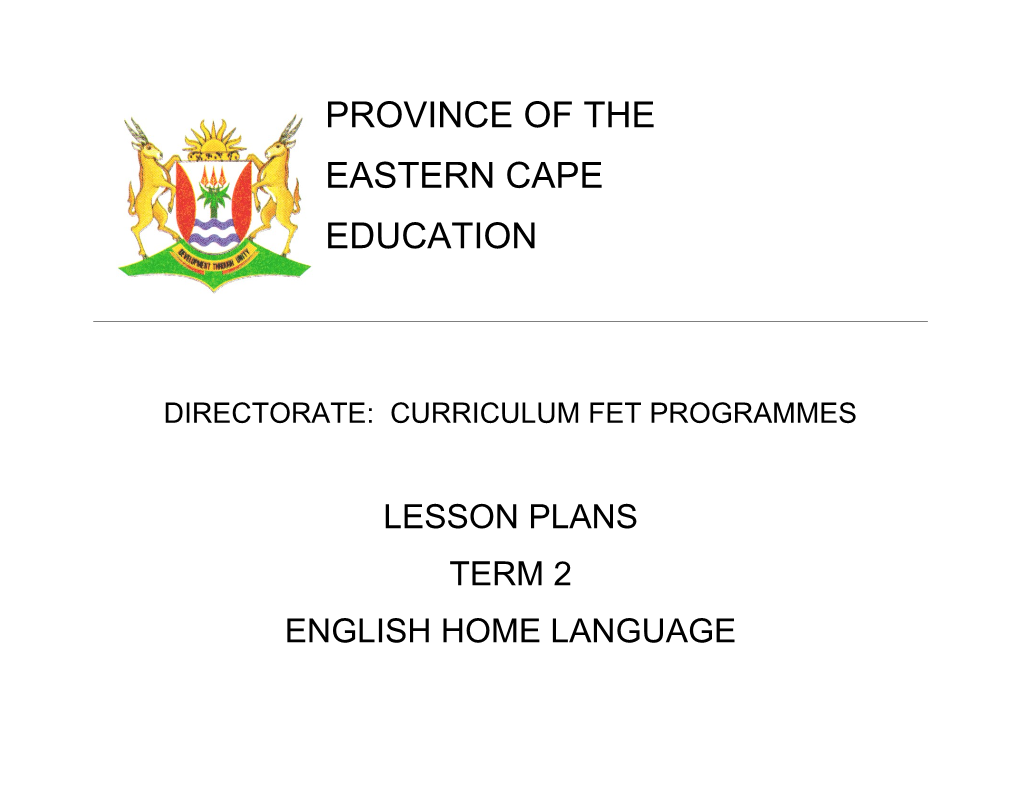Directorate: Curriculum Fet Programmes