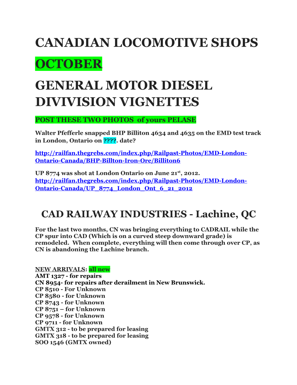 General Motor Diesel Divivision Vignettes