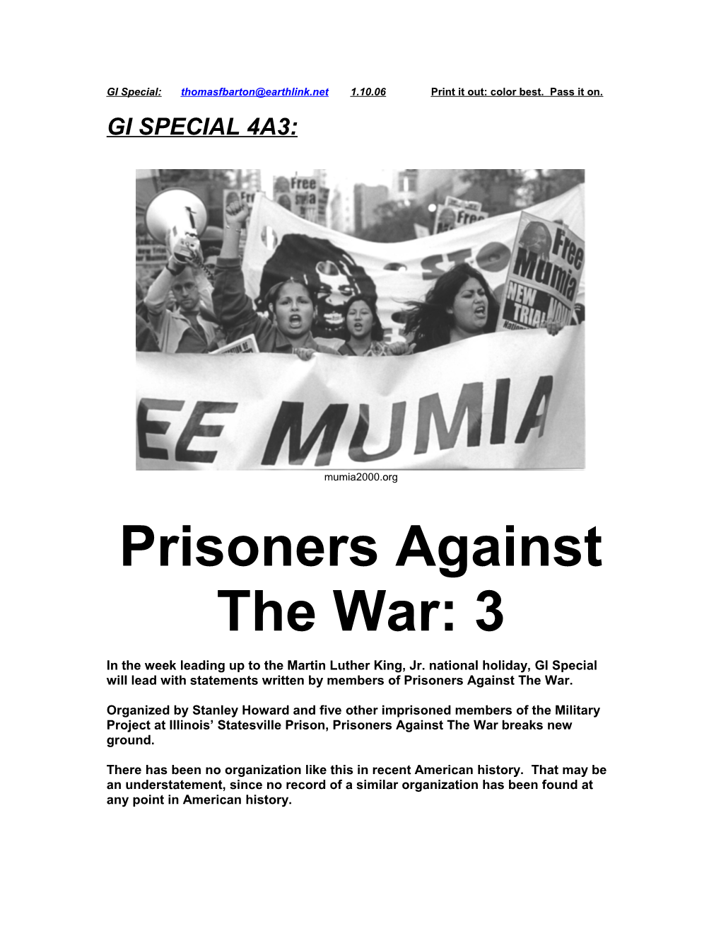 Prisoners Against the War: 3