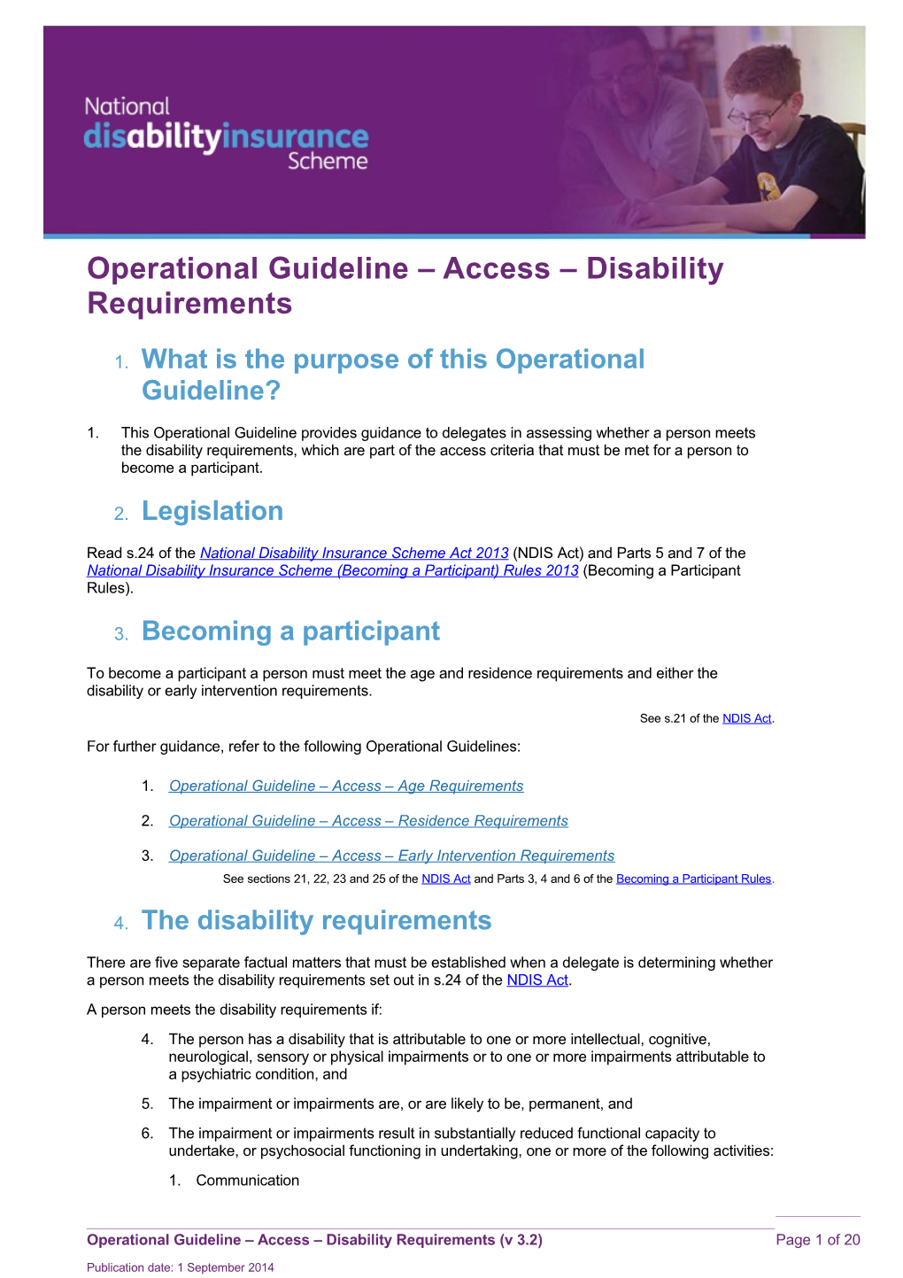 Operational Guideline Access Disability Requirements