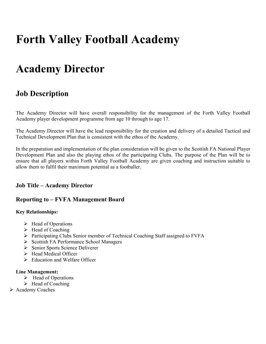 Forth Valley Football Academy