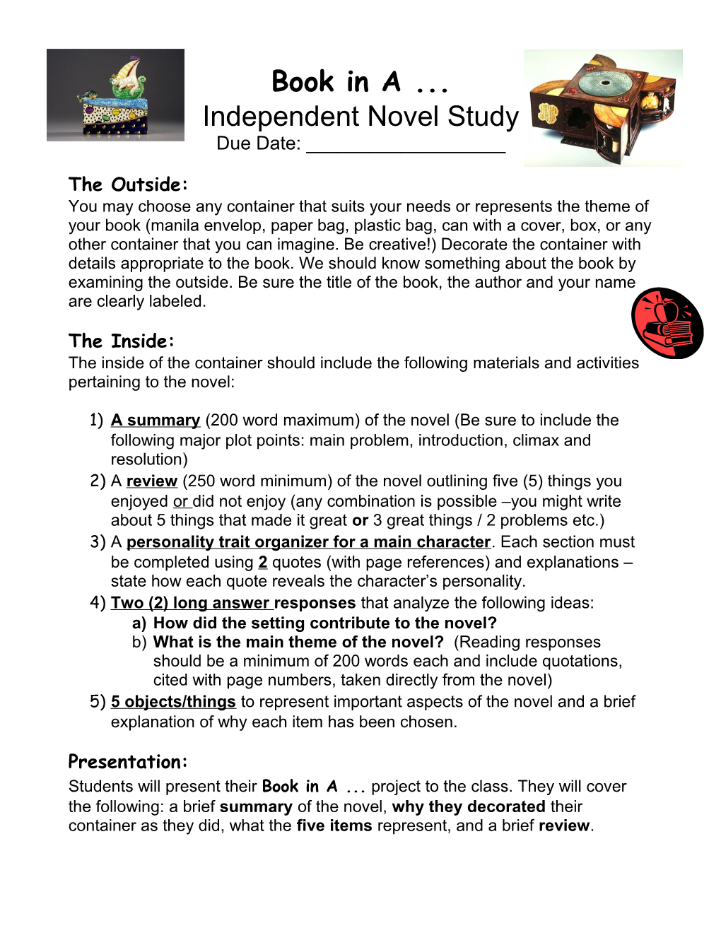 Independent Novel Study