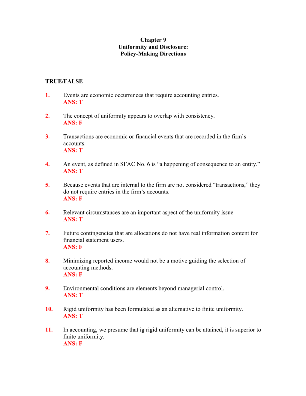 Chapter 9 Uniformity and Disclosure: Policy-Making Directions