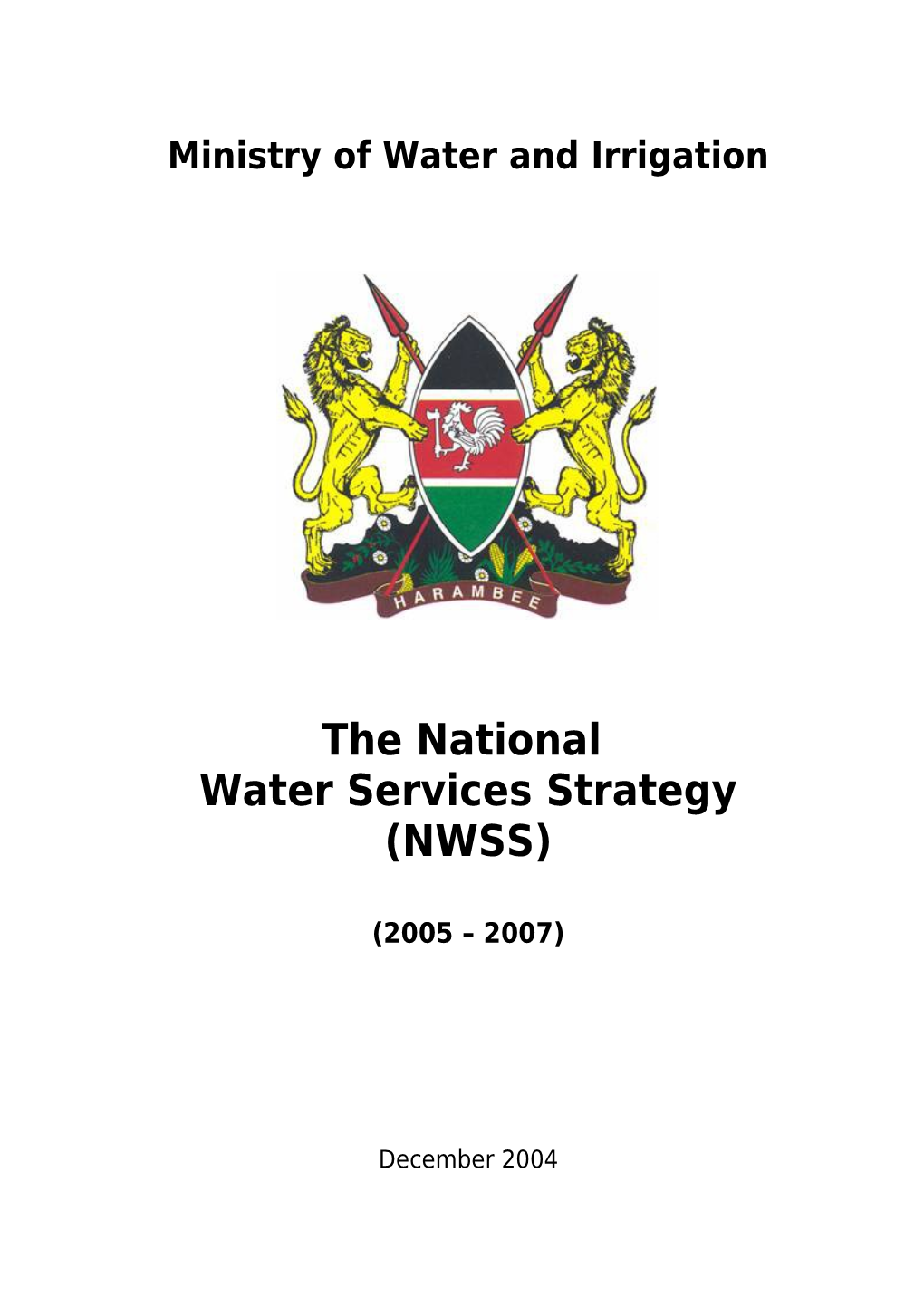 The National Water Services Strategy (NWSS)