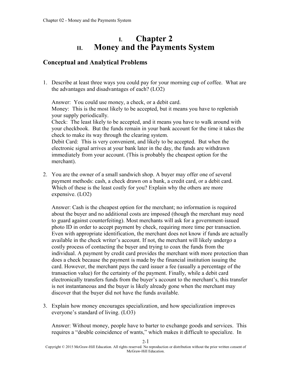 Chapter 02 - Money and the Payments System