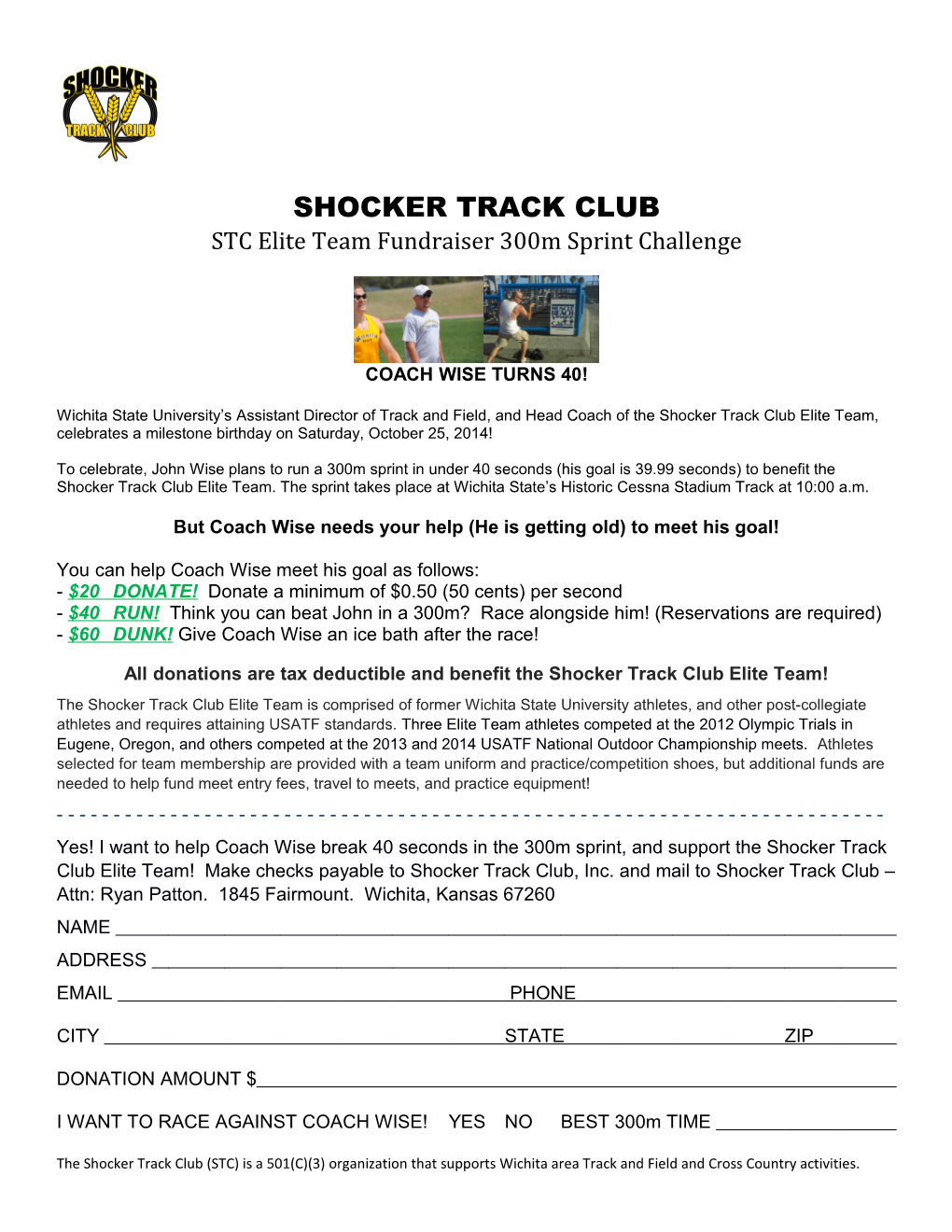 STC Elite Team Fundraiser 300M Sprint Challenge