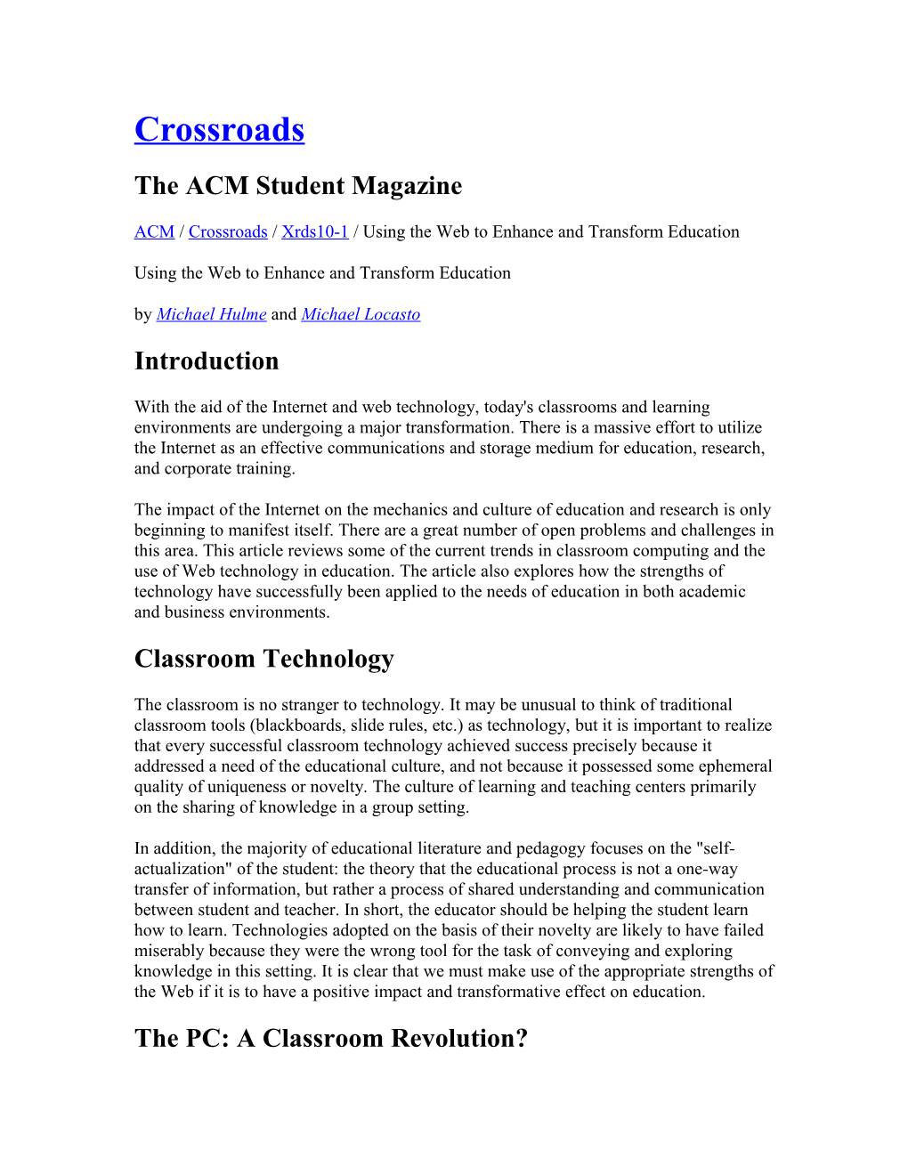 The ACM Student Magazine