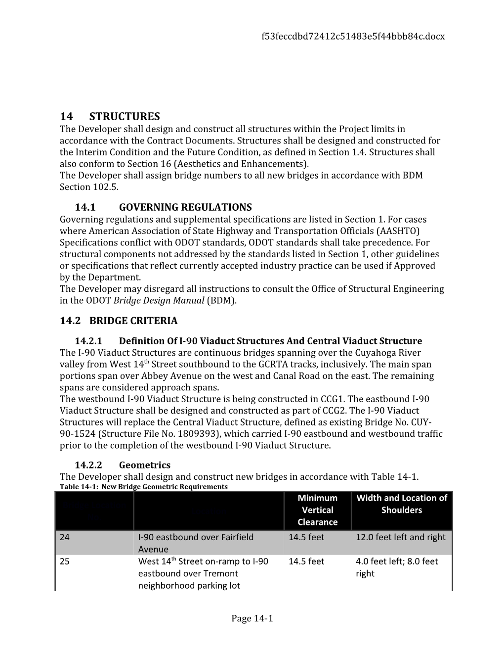 CCG2 Project Scope Section 14 Structures IR Draft
