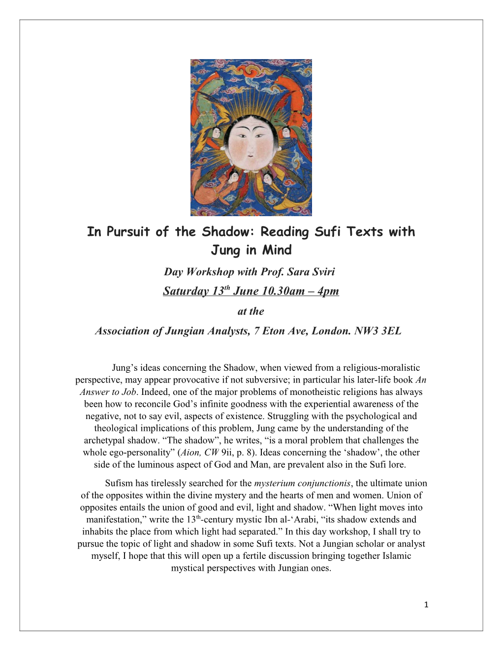 In Pursuit of the Shadow: Reading Sufi Texts with Jung in Mind