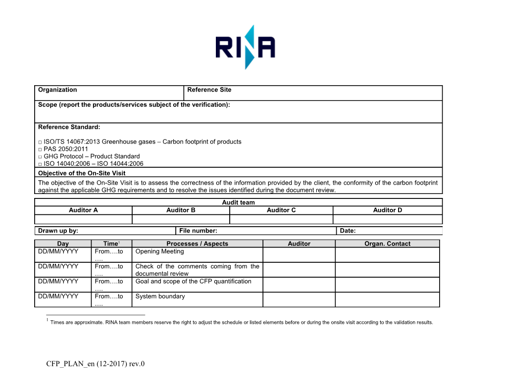 List of Documents and Key Personnel to Be Interview to Allow Our Technician to Perform