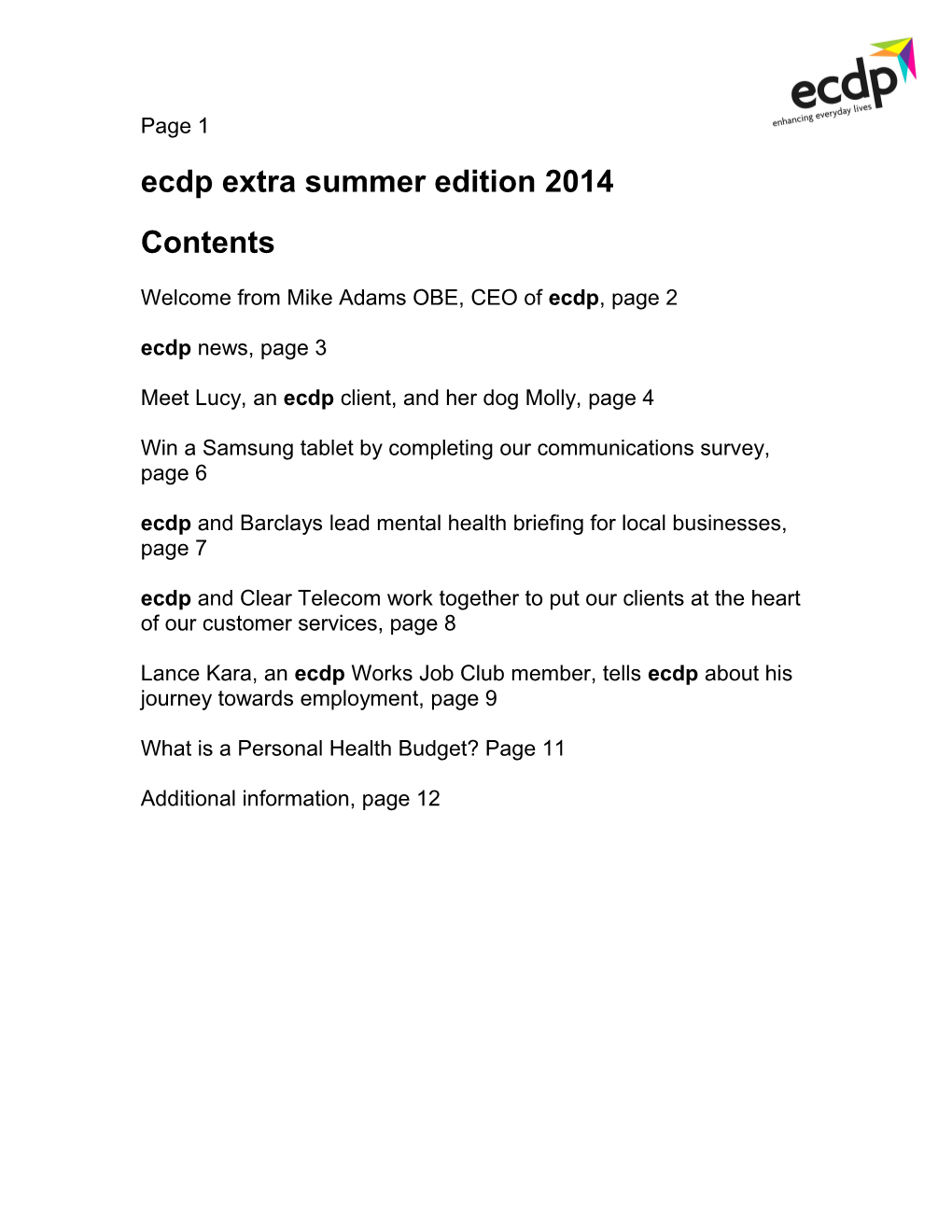 Ecdp Extra Winter Edition 2013