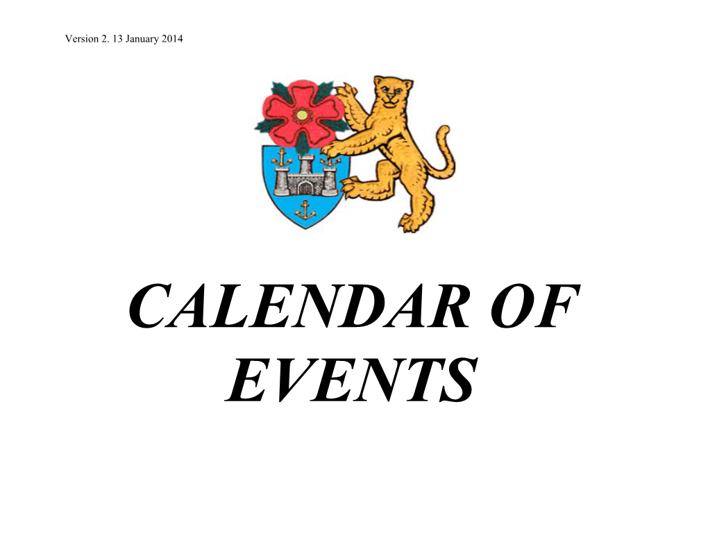 Calendar of Events s5