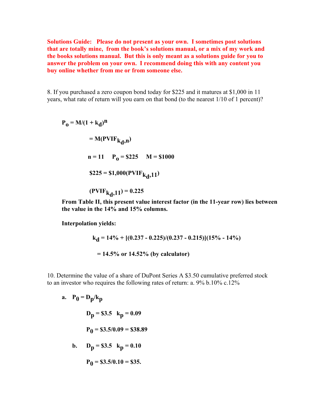 Solutions Guide: Please Do Not Present As Your Own s1