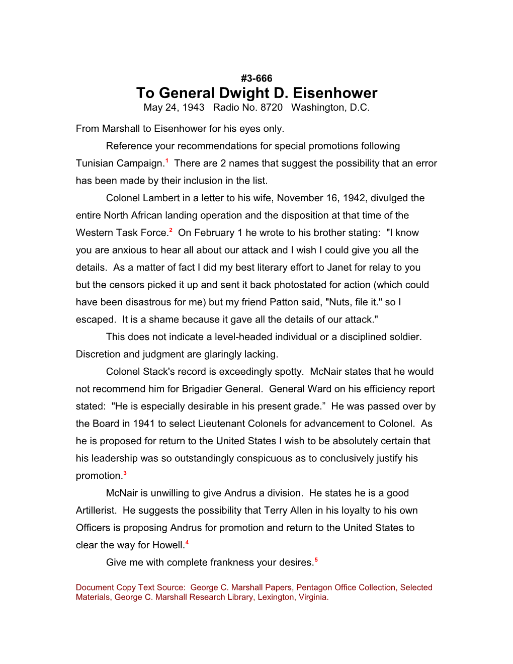 To General Dwight D. Eisenhower s2