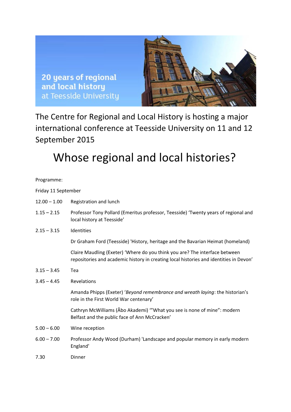 Whose Regional and Local Histories?