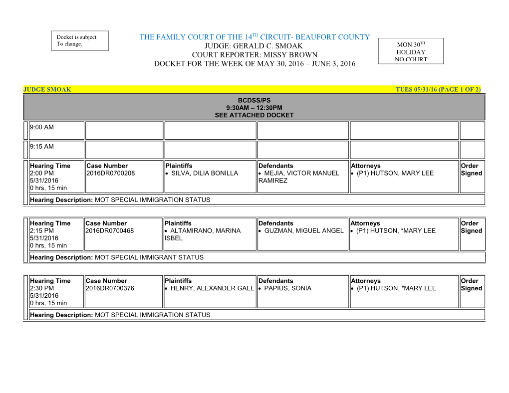 Judge Smoak Tues 05/31/16 (Page 1 of 2)