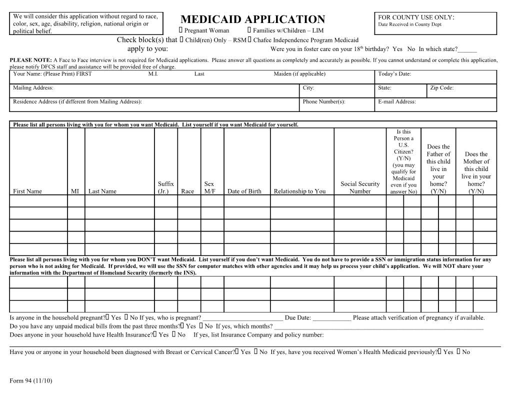 We Will Consider This Application Without Regard to Race, Color, Sex, Age, Disability