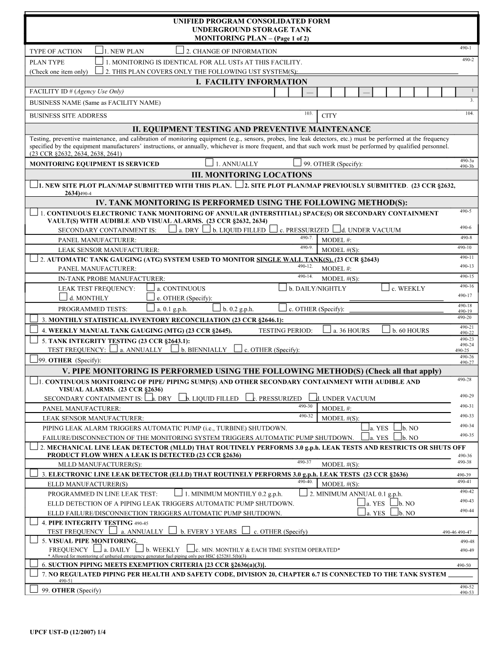 Unified Program Consolidated Form s1