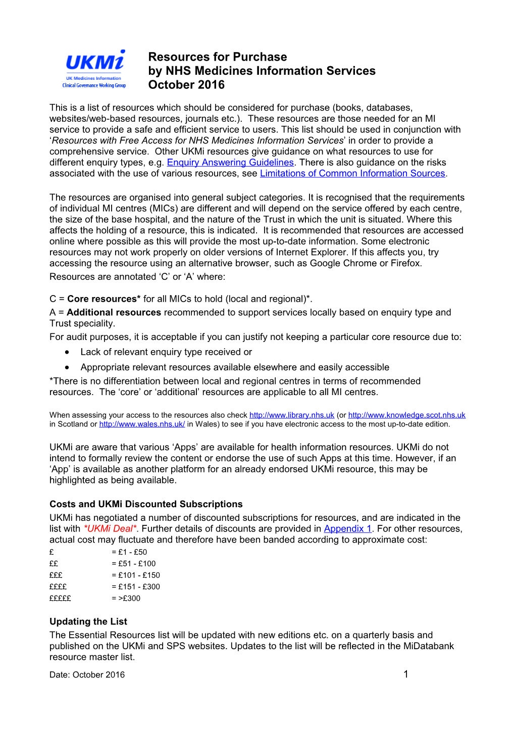 Essential Information Resources for Medicines Information Services s1