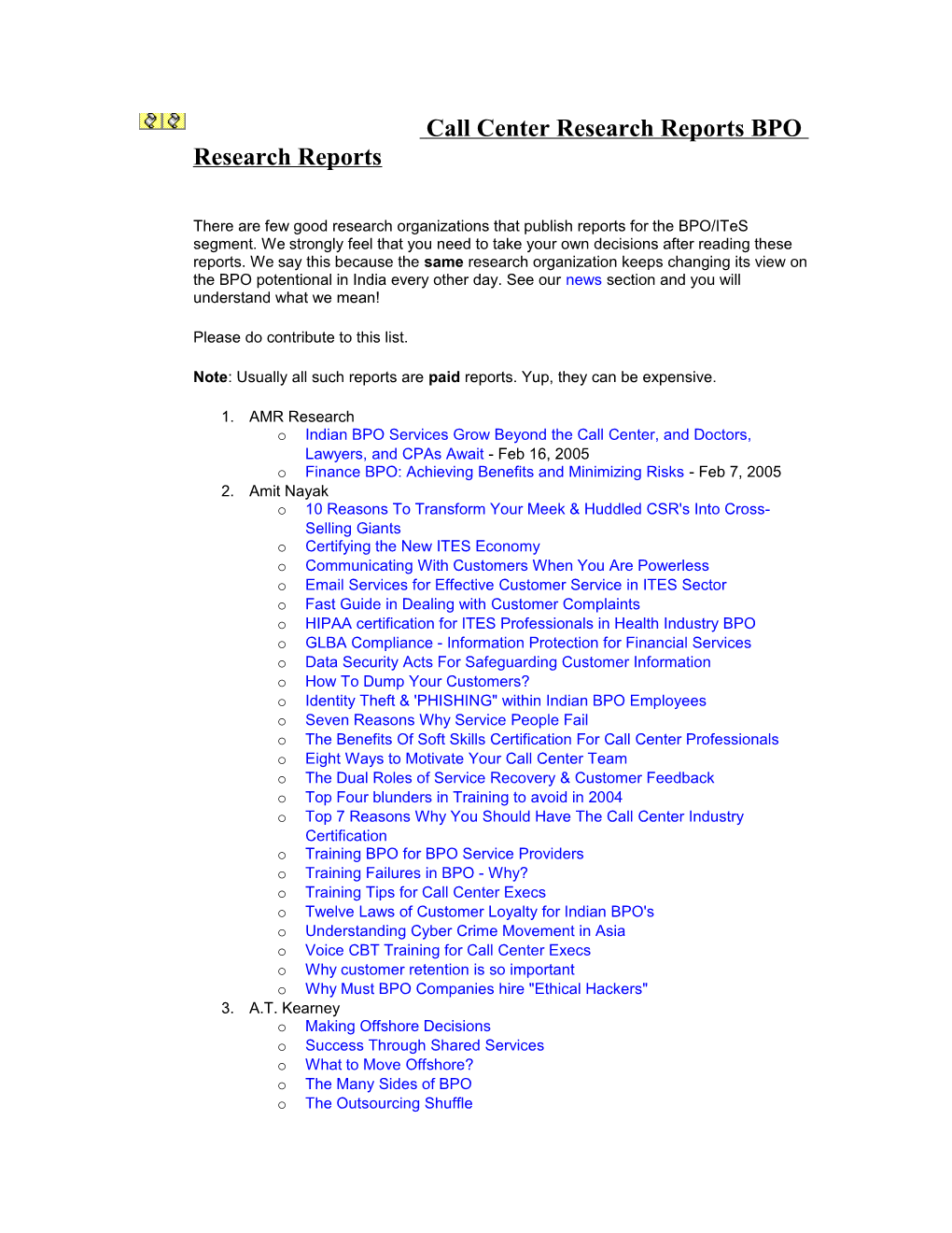 Call Center Research Reports BPO Research Reports