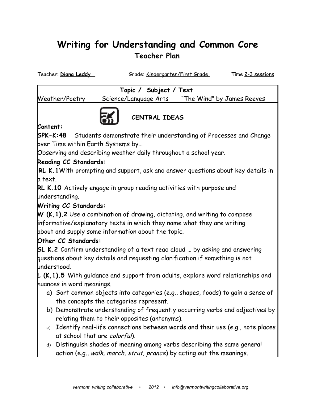 Writing for Understanding Instruction