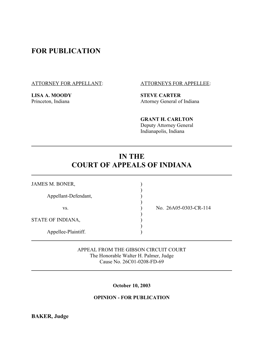 Attorney for Appellant: Attorneys for Appellee s71