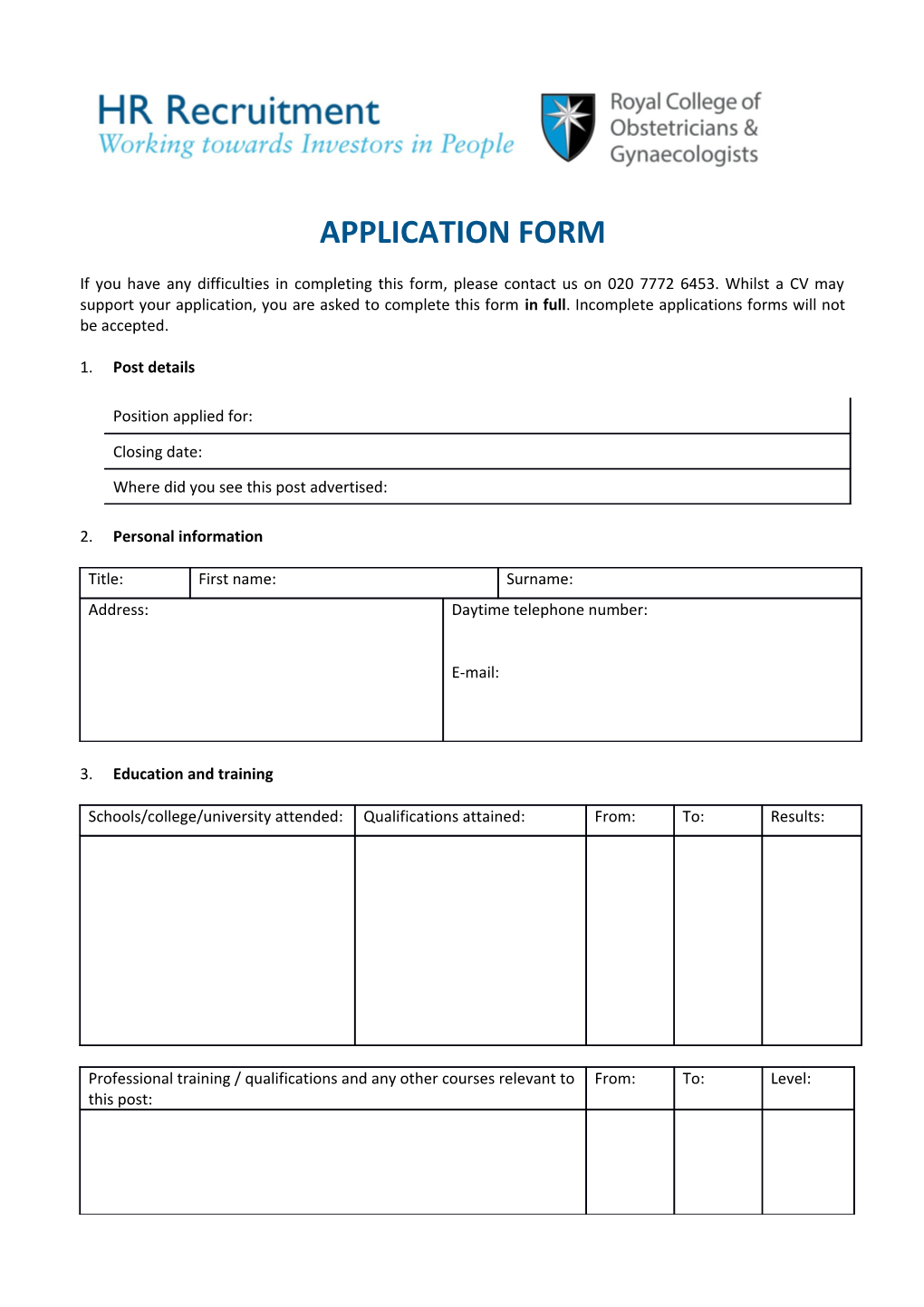 Application Form s100
