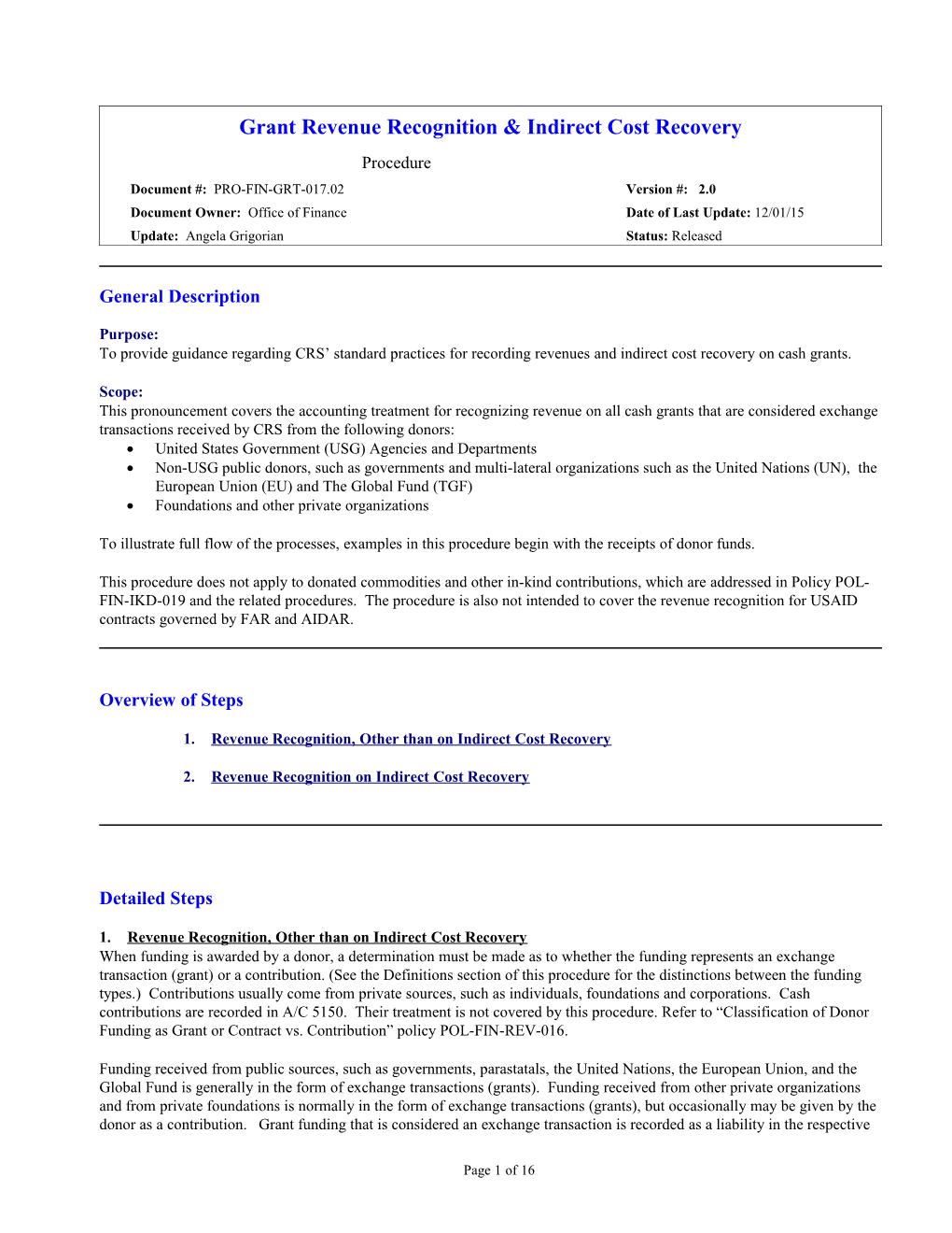 20. PRO-FIN-GRT-017.02 Revenue Recognition and ICR