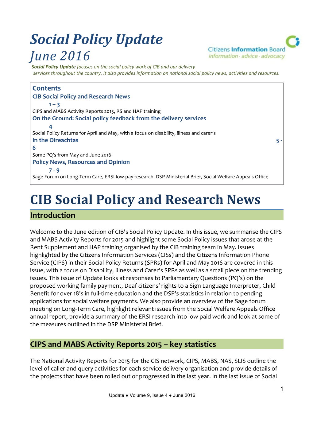 CIPS and MABS Activity Reports 2015, RS and HAP Training
