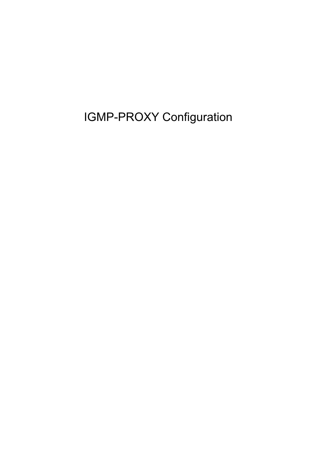 IGMP-PROXY Configuration