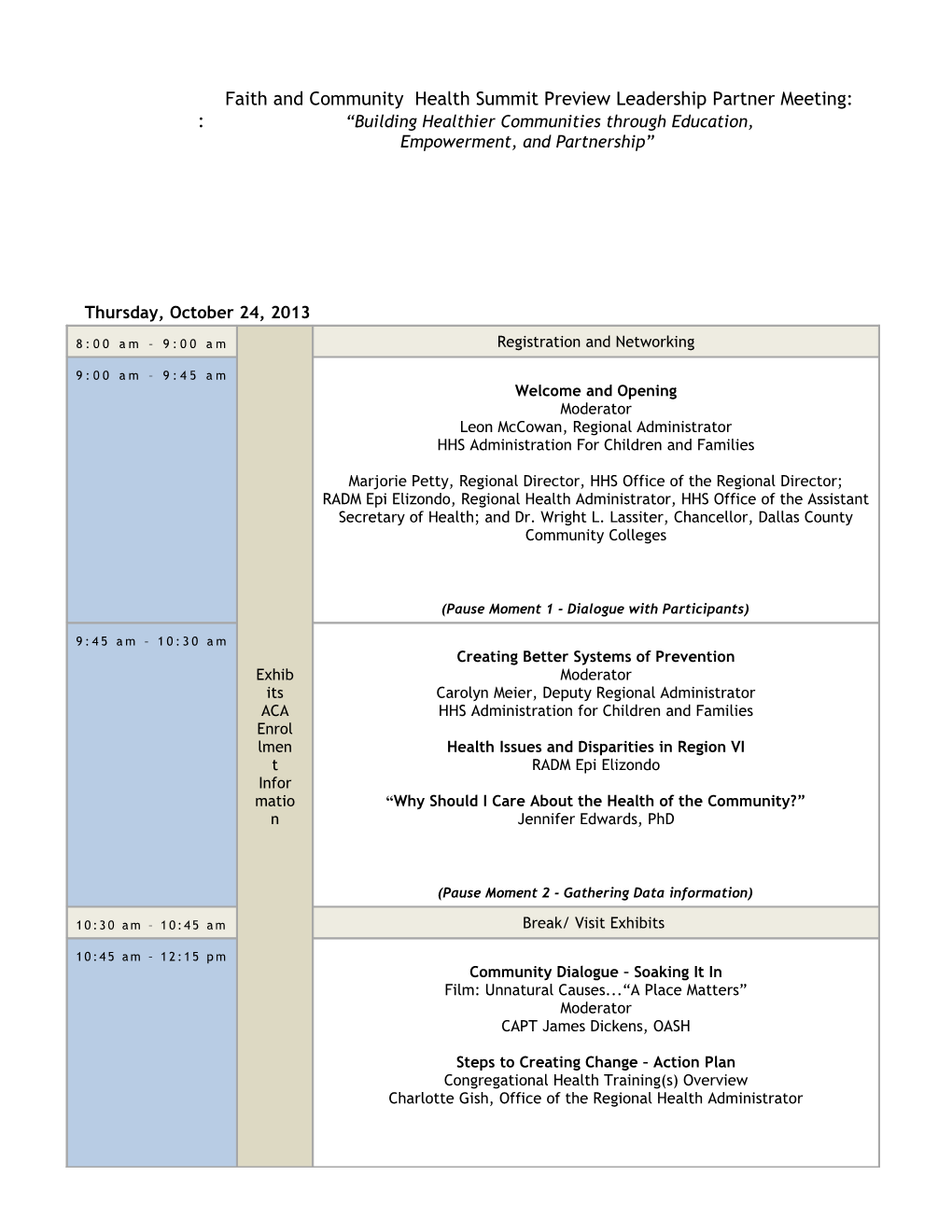 Conference Agenda with Track s3