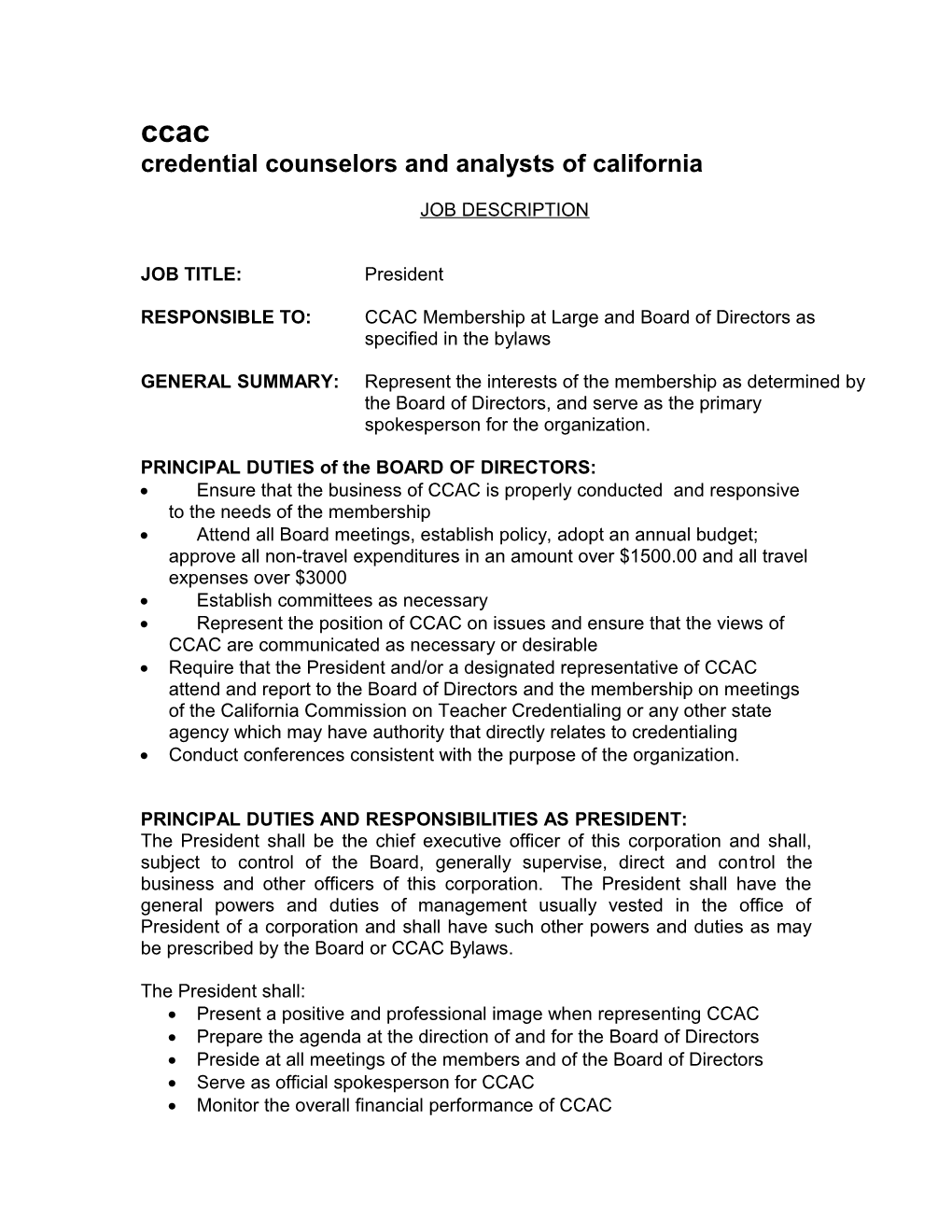Credential Counselors and Analysts of California