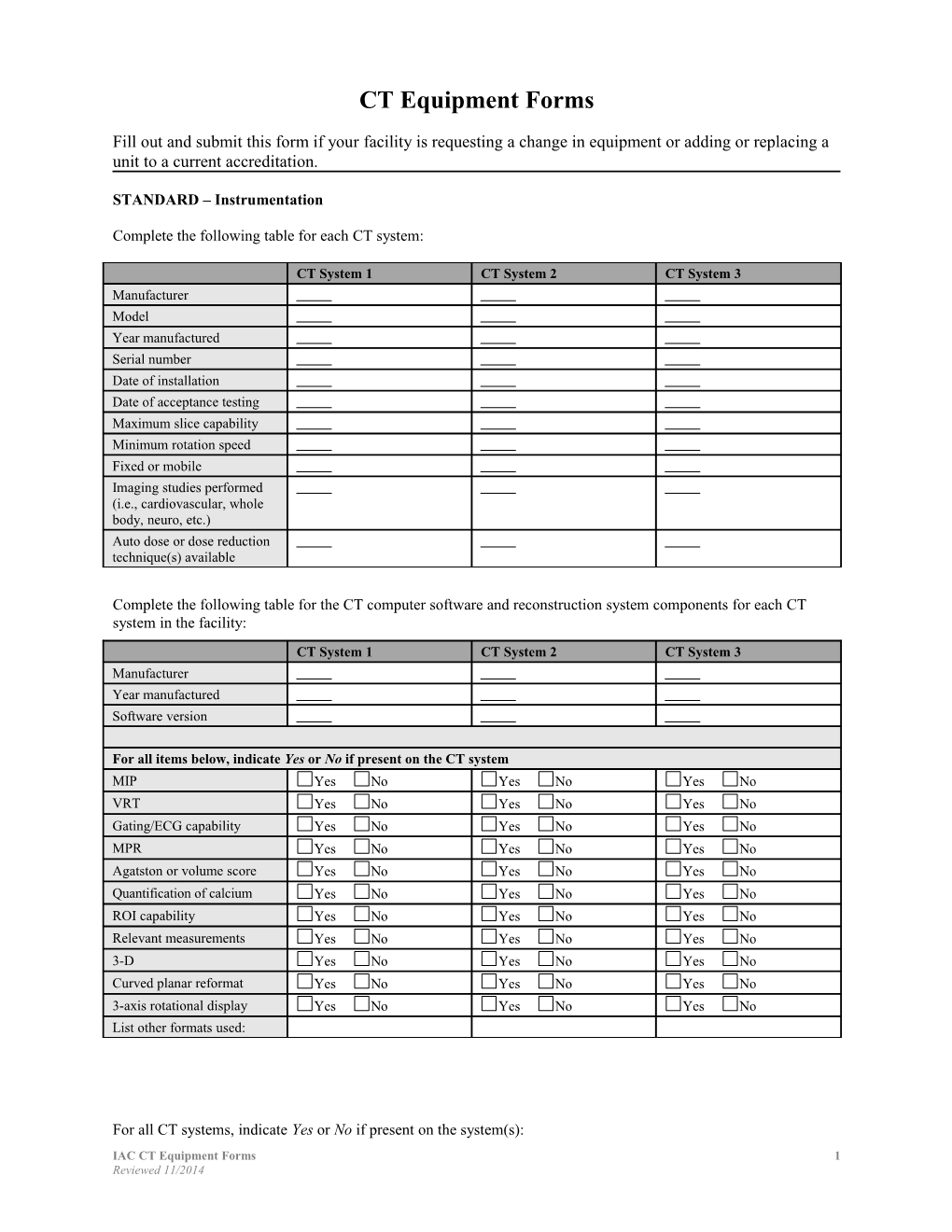 ICACTL Equipment Forms