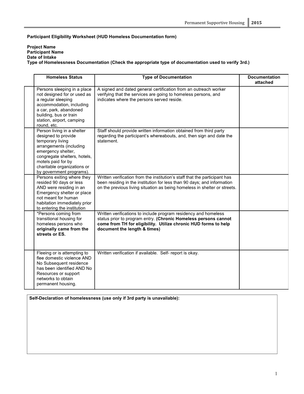 Shelter Plus Care Application Packet