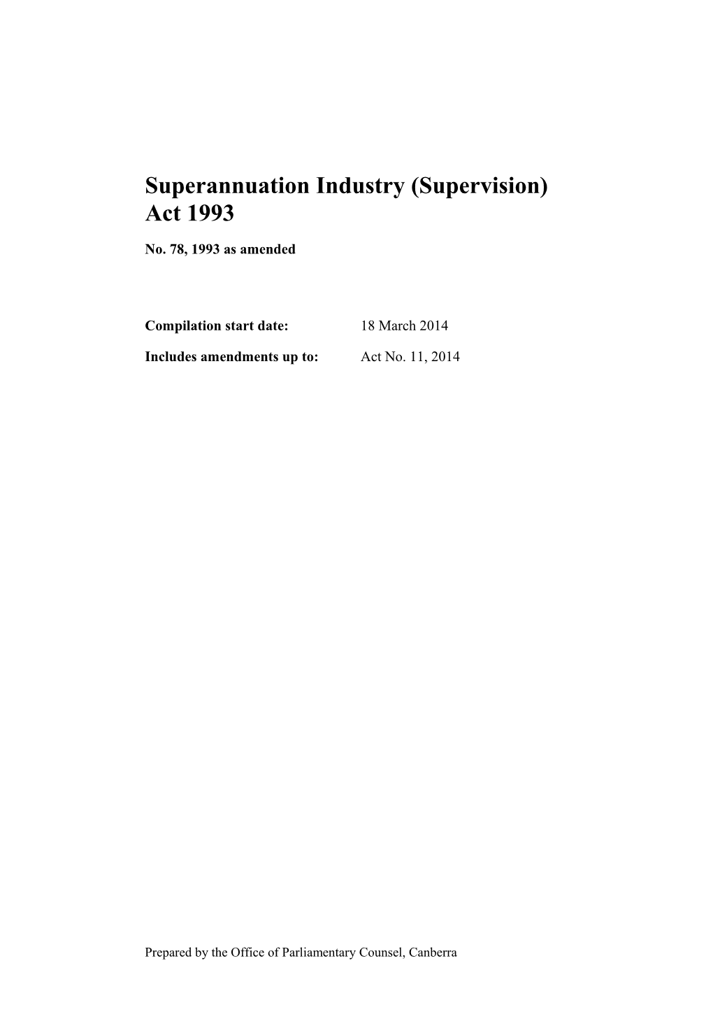 Superannuation Industry (Supervision) Act 1993