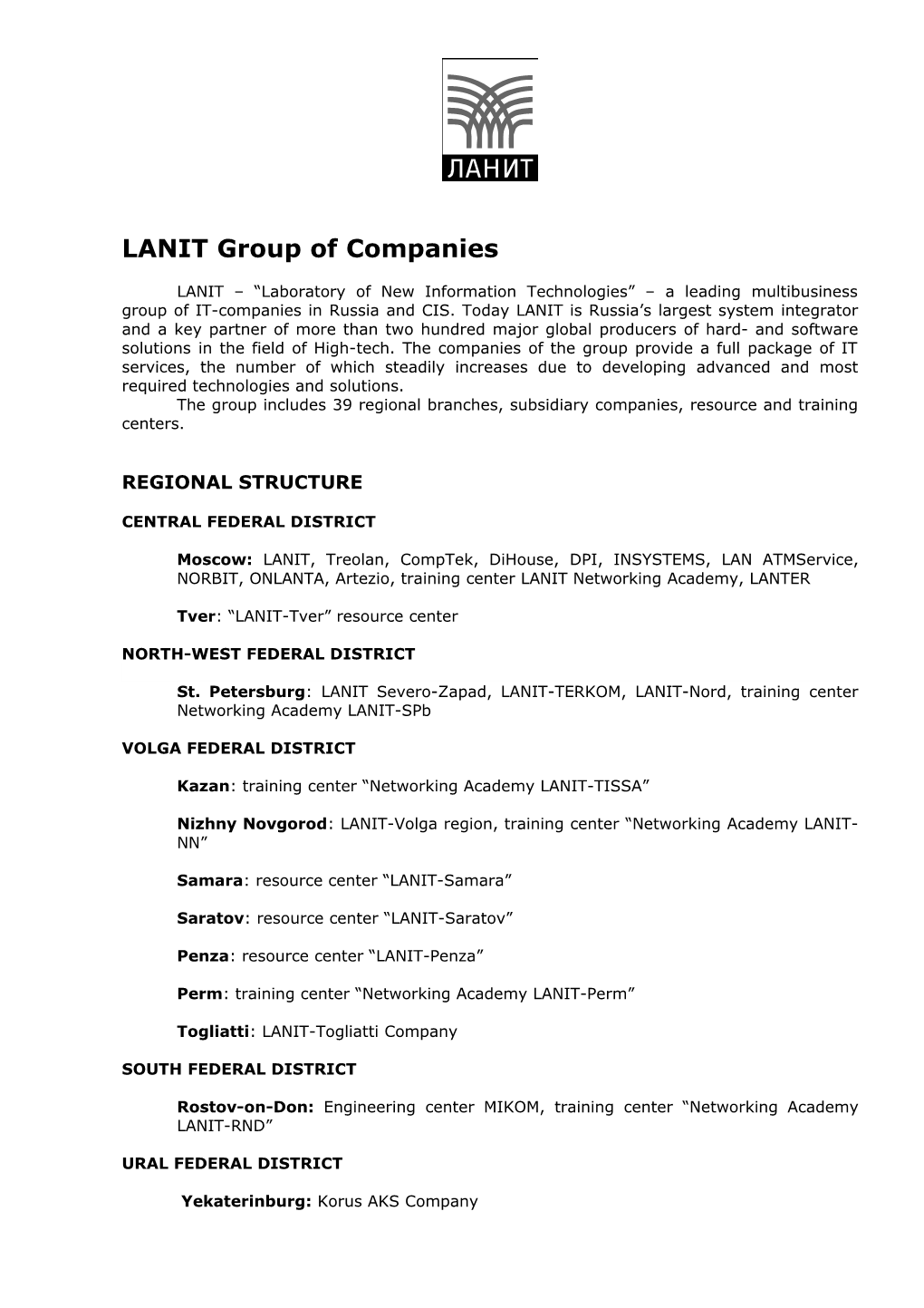 LANIT Group of Companies