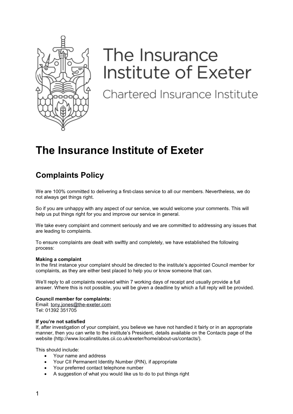 The Insurance Institute of Exeter