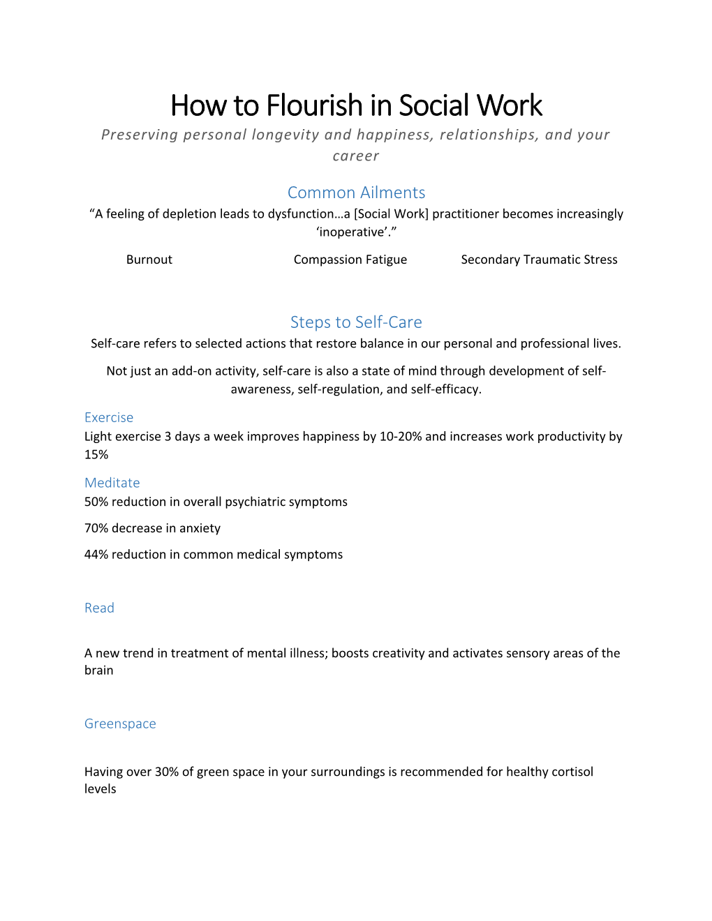 How to Flourish in Social Work