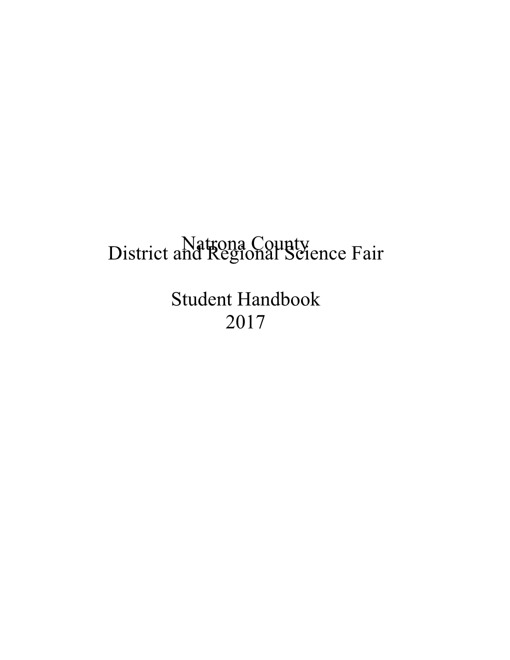 Science Fair Student Handbook