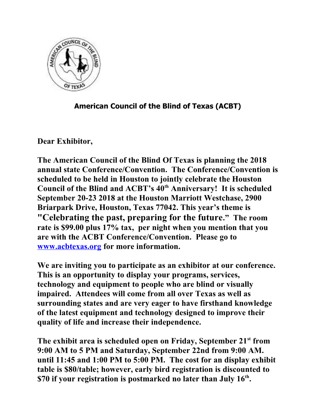 American Council of the Blind of Texas (ACBT)