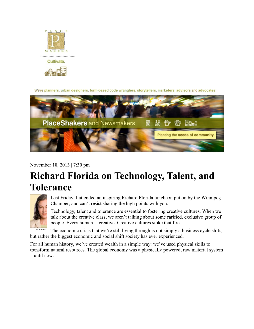 Richard Florida on Technology, Talent, and Tolerance