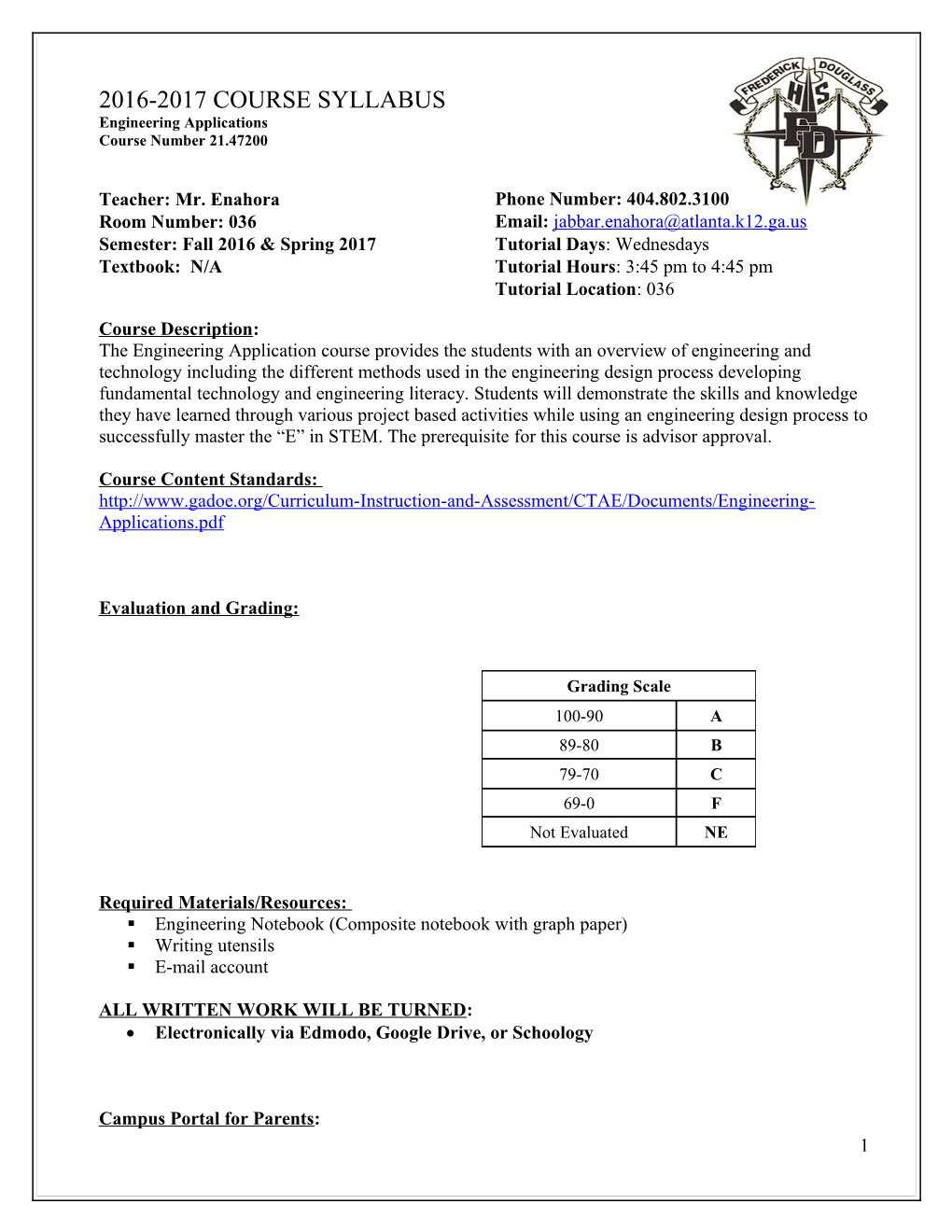 2016-2017 Course Syllabus