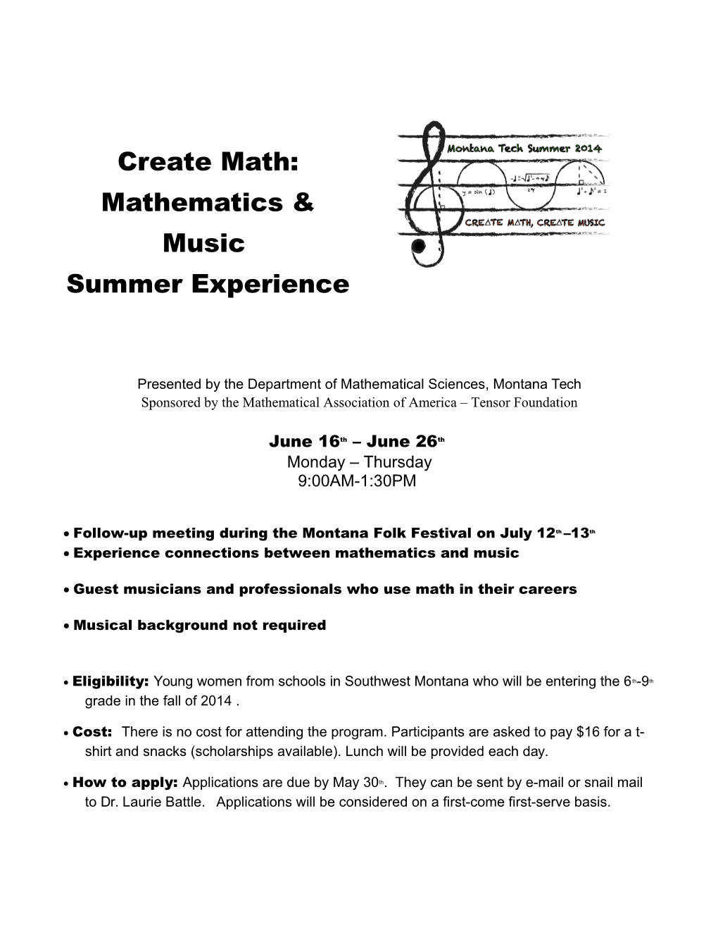 Create Math Application-Summer 2014