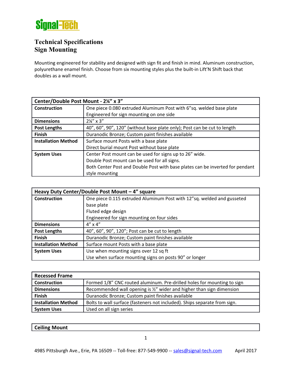 Technical Specifications