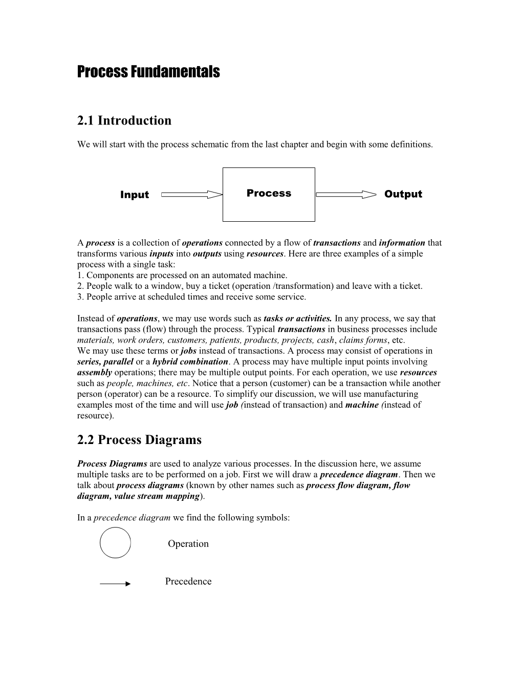 Process Analysis Fundamentals