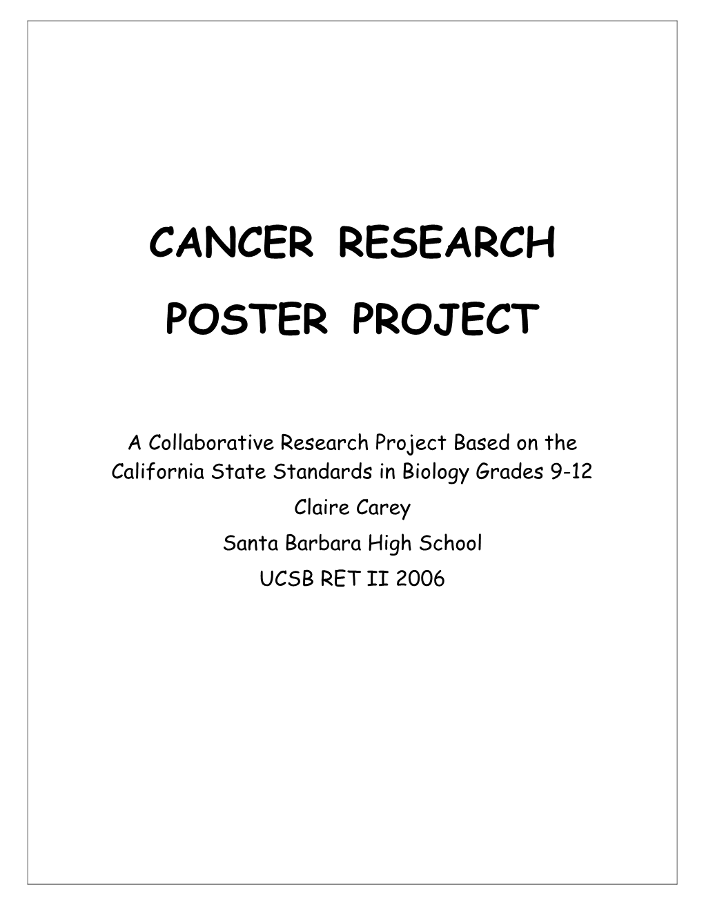 Cancer Research Poster Project