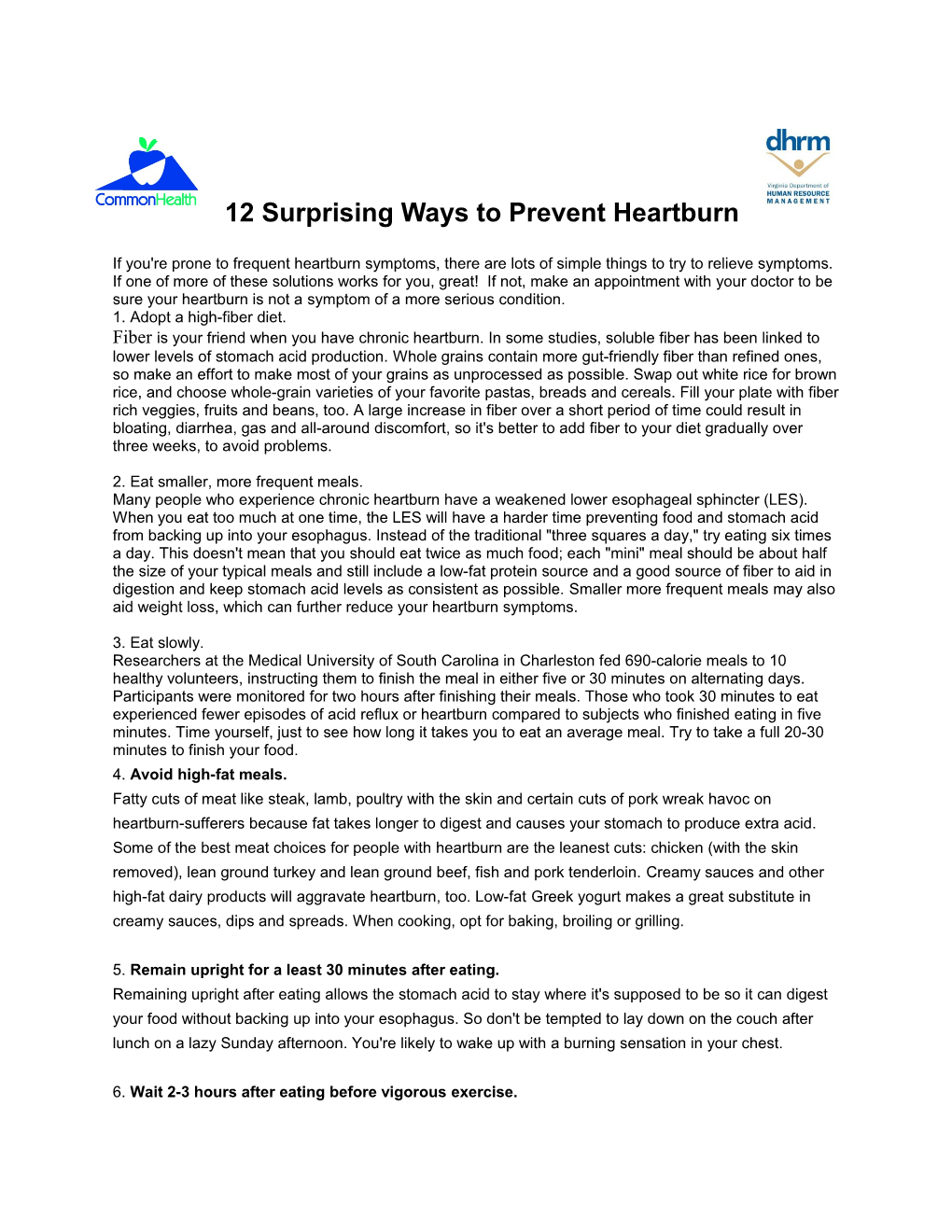 12 Surprising Ways to Prevent Heartburn